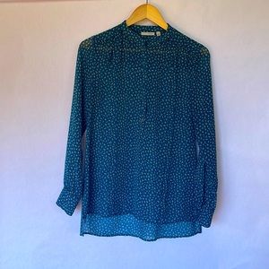 Teal Halogen Chiffon Blouse
